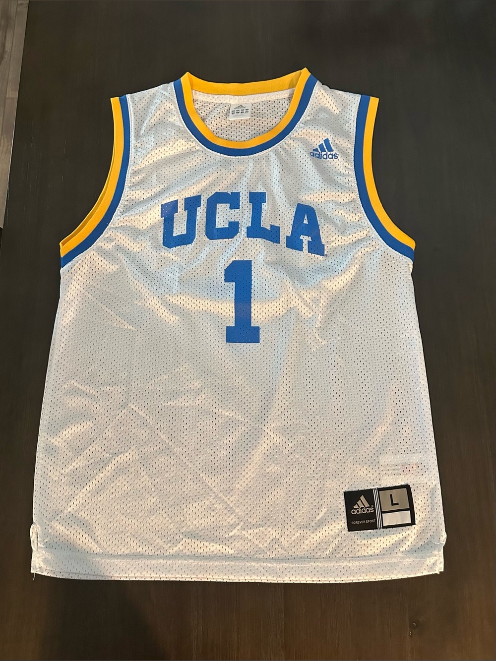 Vintage UCLA Bruins #1 Jordan Farmar Basketball Jersey White Adidas Youth L